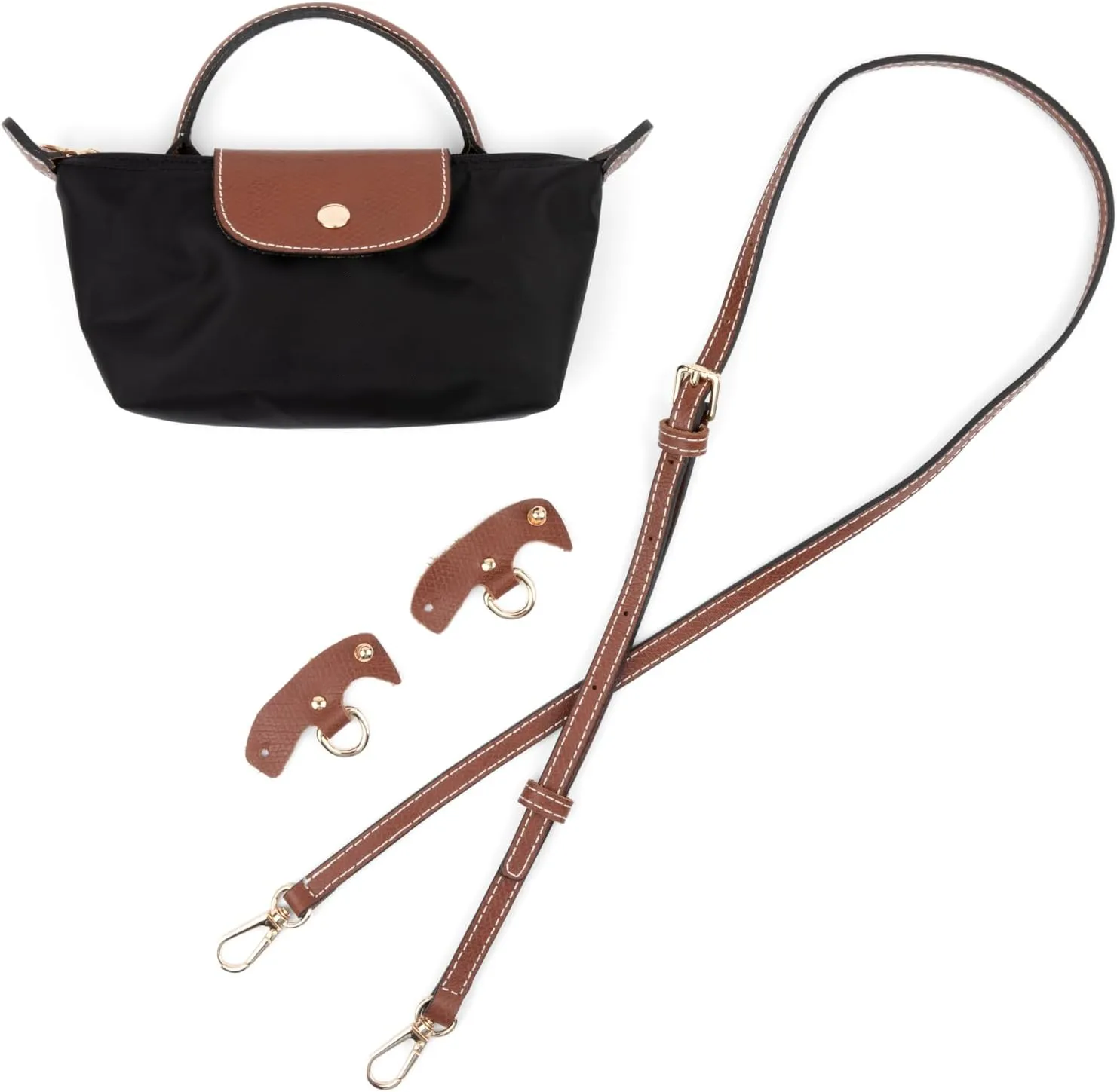 Designer-like Mini Crossbody Bag | Genuine Leather Trimming | Zipper Closure | Phone Pouch | Adjustable Strap Included