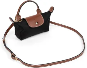 Designer-like Mini Crossbody Bag | Genuine Leather Trimming | Zipper Closure | Phone Pouch | Adjustable Strap Included