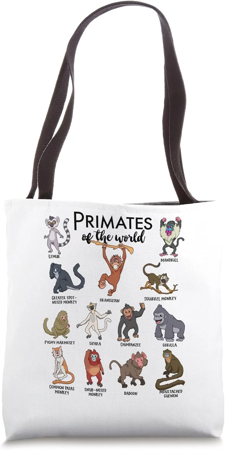 Different monkeys - types of primates Tote Bag