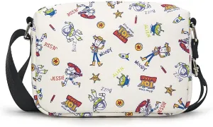 Disney Bag, Crossbody, Rectangle, Toy Story Character Doodles Collage, Multi Color, Vegan Leather