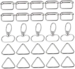 DOITOOL 1 Set Metal Key Chain Buckle Includes Rotary Oval Buckles Durable Purse Fasteners for Handbag Craft Making