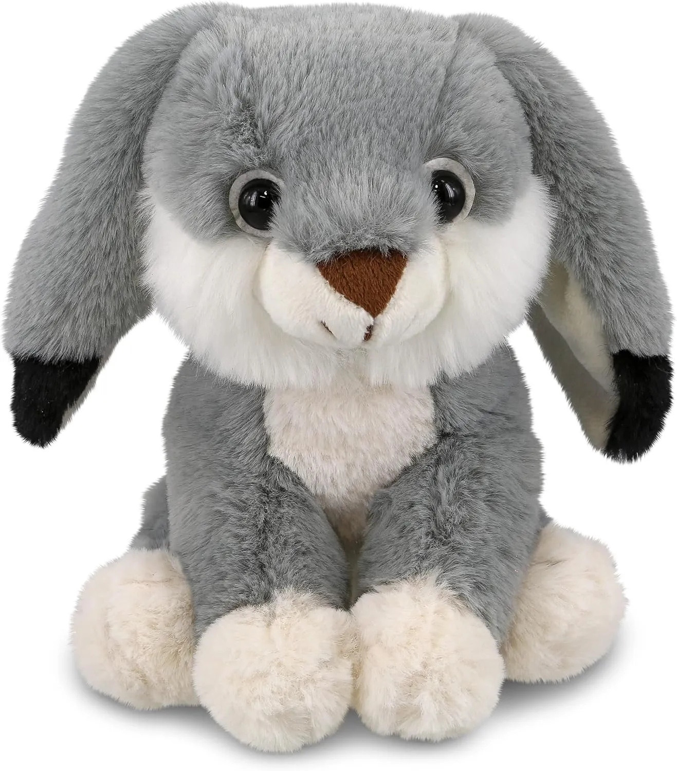 DolliBu Plush Rabbit Stuffed Animal - Soft Huggable Grey Rabbit, Adorable Playtime Bunny Plush Toy, Cute Farm Life Cuddle Gifts for Kids and Adults - 7 Inches