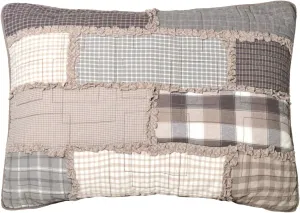 Donna Sharp Pillow Sham - Smoky Cobblestone Contemporary Decorative Pillow Cover with Patchwork Pattern - Standard