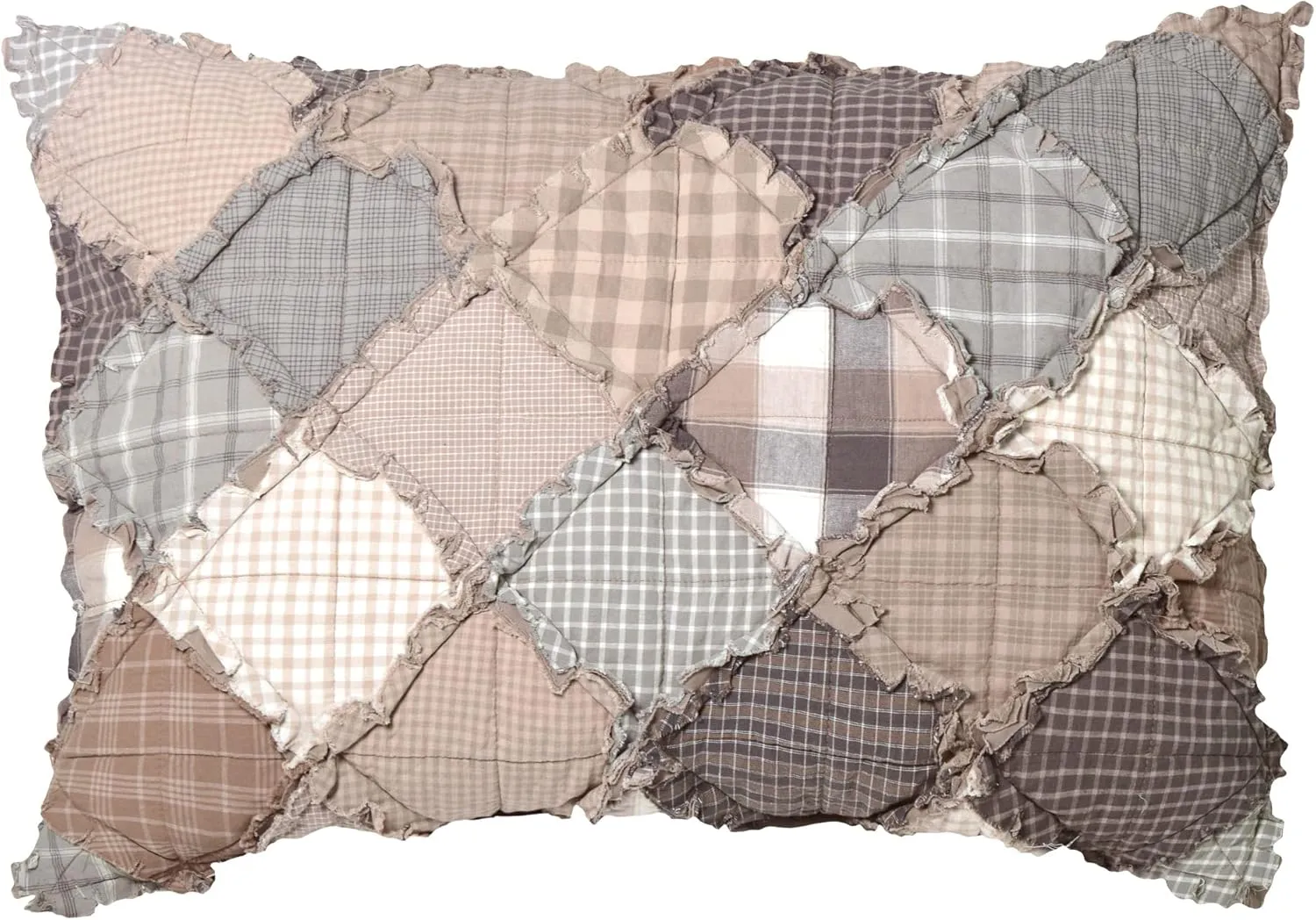 Donna Sharp Pillow Sham - Smoky Mountain Contemporary Decorative Pillow Cover with Patchwork Pattern - King