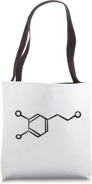 Dopamine Molecule, love Hormone, Black sketch chemistry Tote Bag