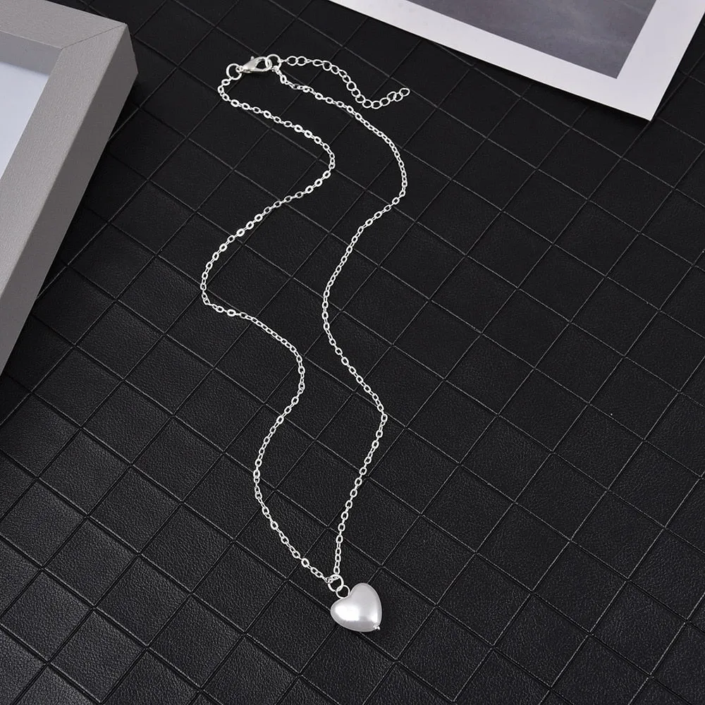 Double Layer Pearl Pendant Necklace