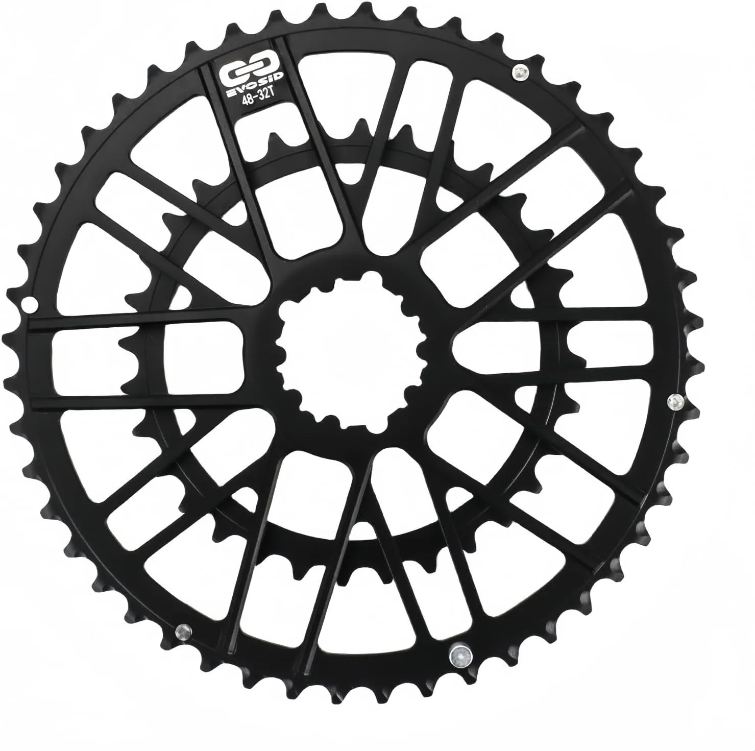 Double Speed Road Bike Direct Mount Chainring 48-32T/46-30T, Bike Double Chainring Narrow Wide Chainwheel High Strength 7075 Aluminum Alloy CNC Integrated Molding for 8-12 Speed