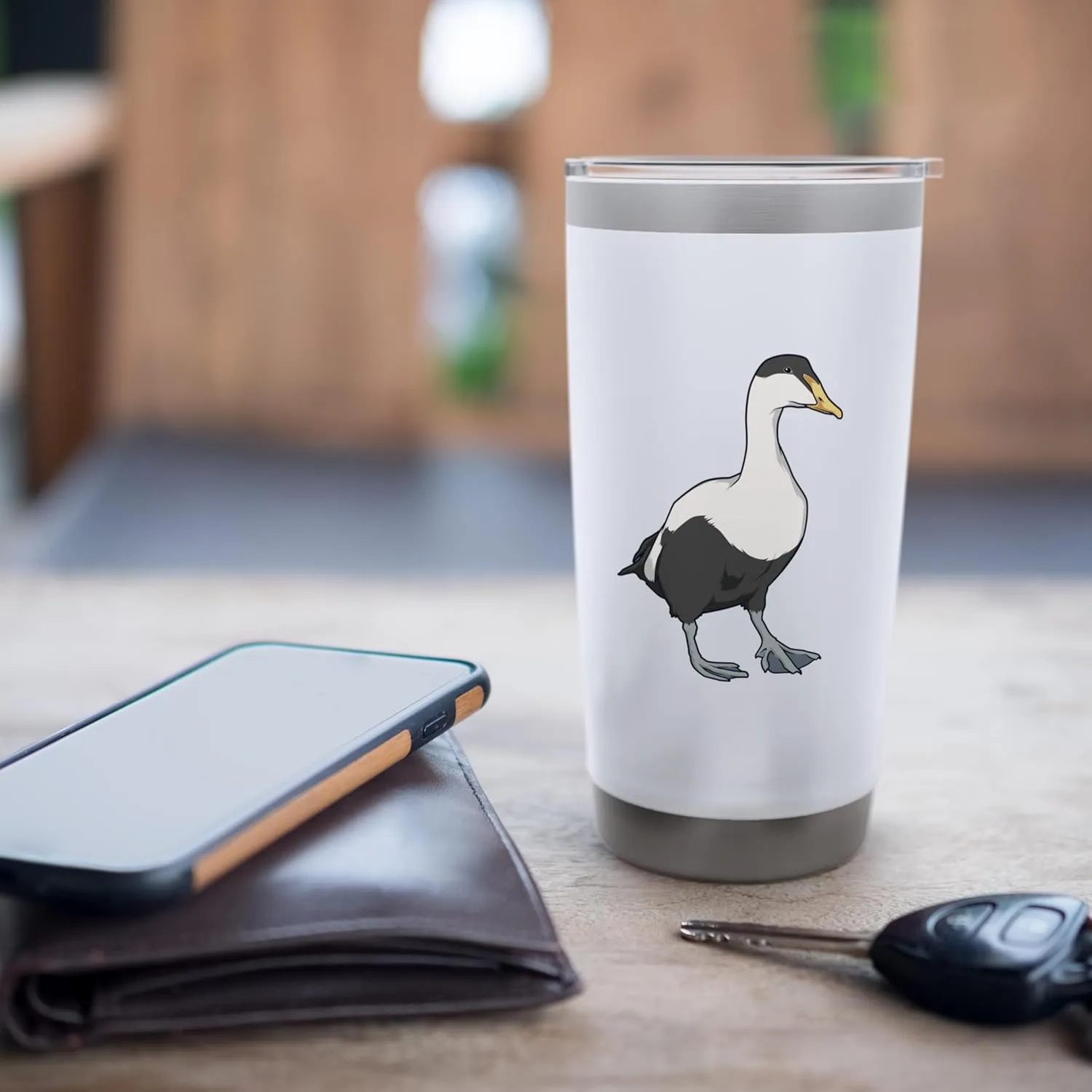 Drawing of a Common Eider Stainless Steel Insulated Tumbler