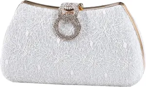 Dreubea Women's Fashion Evening Bag Rhinestone Decrated Clutch Handbag with Chain