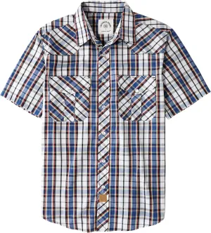 Dubinik® Western Shirts for Men Short Sleeve Plaid Pearl Snap Shirts for Men Button Up Shirt Cowboy Casual Work Shirt