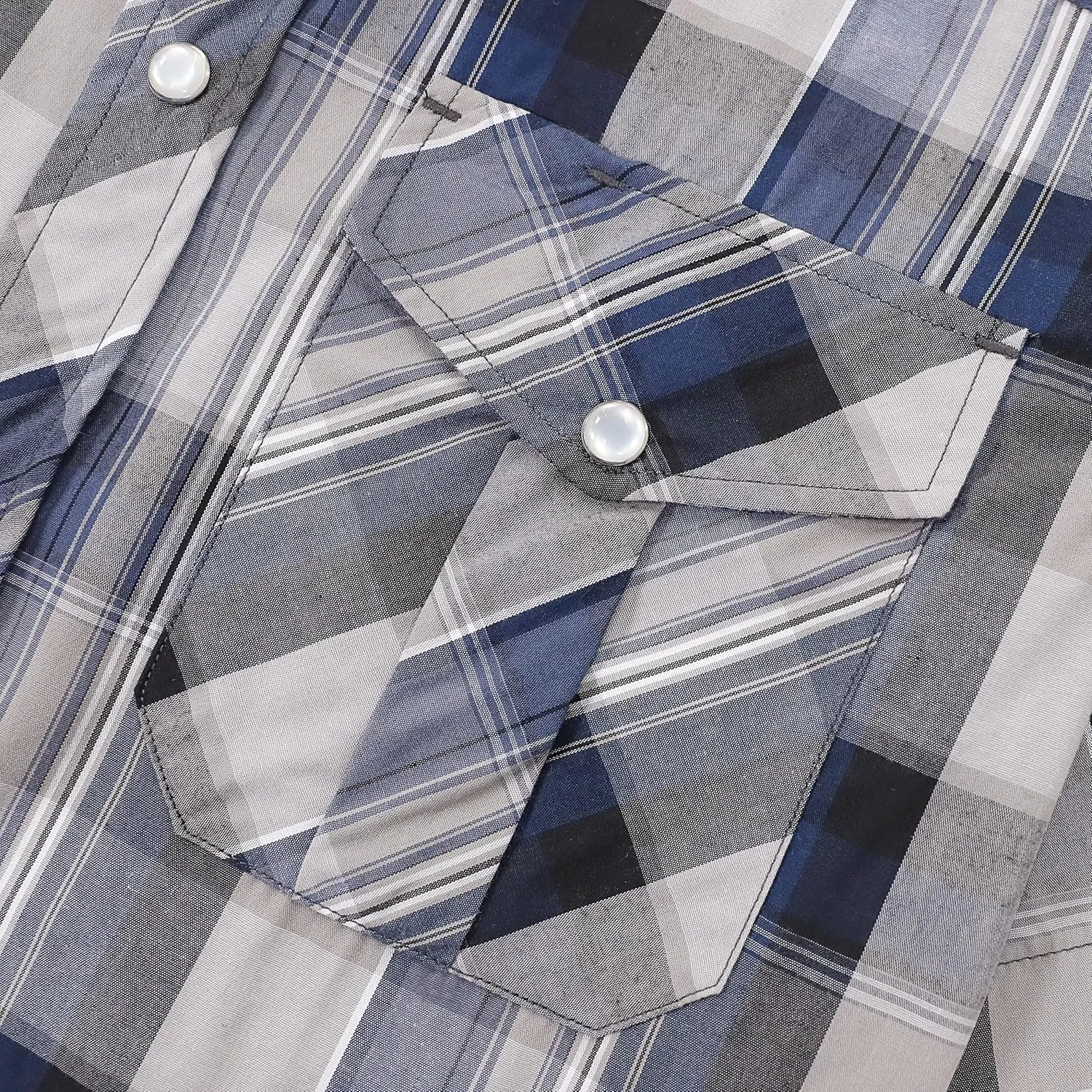 Dubinik® Western Shirts for Men Short Sleeve Plaid Pearl Snap Shirts for Men Button Up Shirt Cowboy Casual Work Shirt