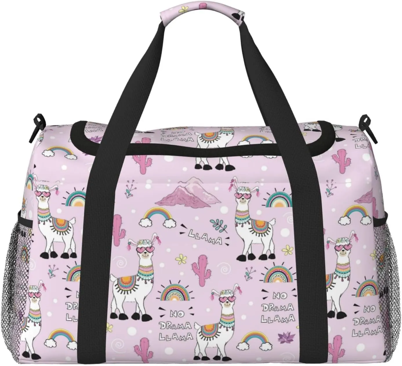 Duffle Bag for Travel, No Drama Llama Weekender Overnight Duffel Bag, Carry On Bag Gym Bag for Women Men, Personal Item Travel Bag