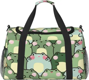 Duffle Bag for Travel, shy frog Weekender Overnight Duffel Bag, Carry On Bag Gym Bag for Women Men, Personal Item Travel Bag
