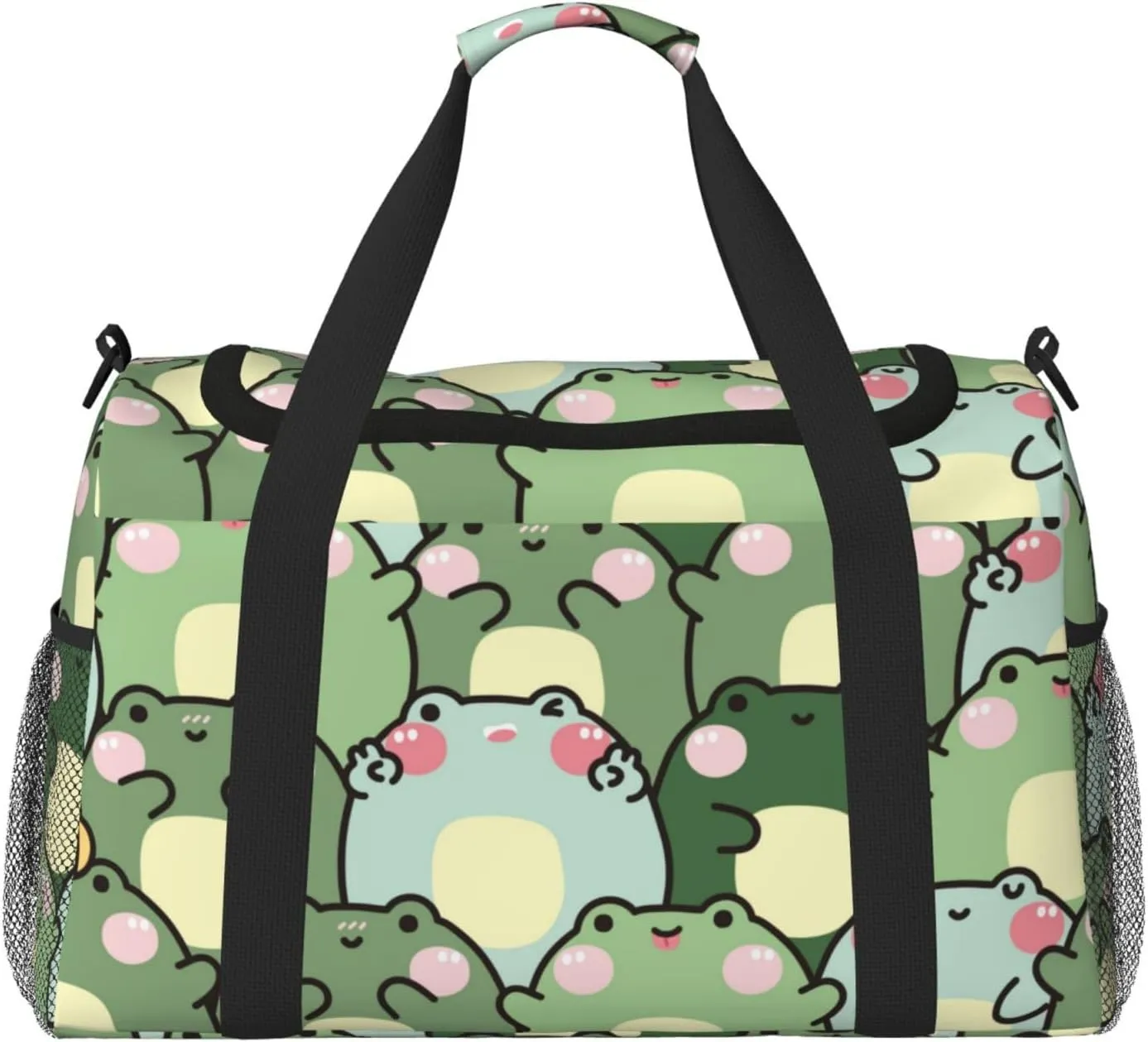 Duffle Bag for Travel, shy frog Weekender Overnight Duffel Bag, Carry On Bag Gym Bag for Women Men, Personal Item Travel Bag
