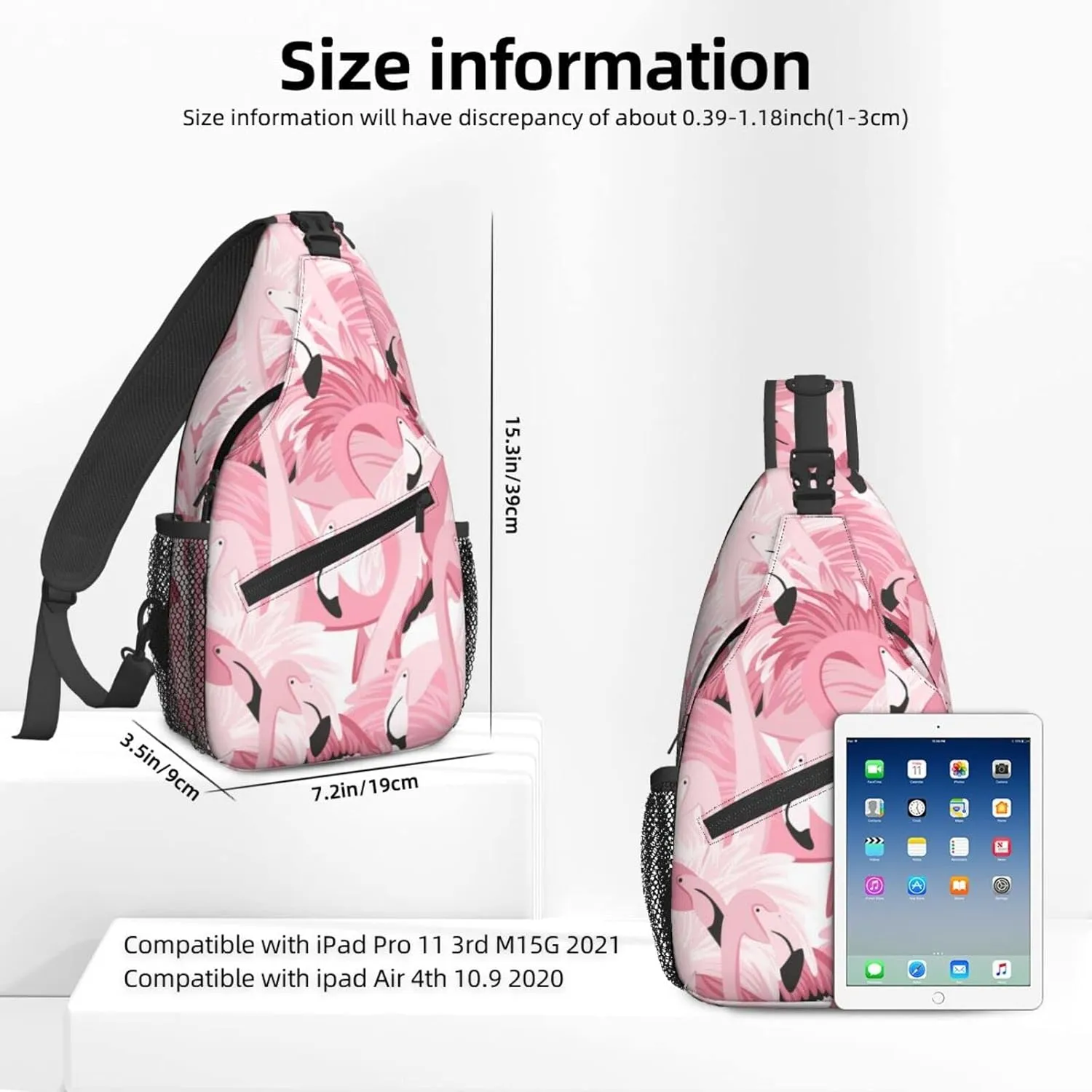 Dujiea Crossbody Backpack For Men Women Sling Bag, Pink Flamingo Chest Bag Shoulder Bag Lightweight One Strap Backpack Multipurpose Travel Hiking Daypack