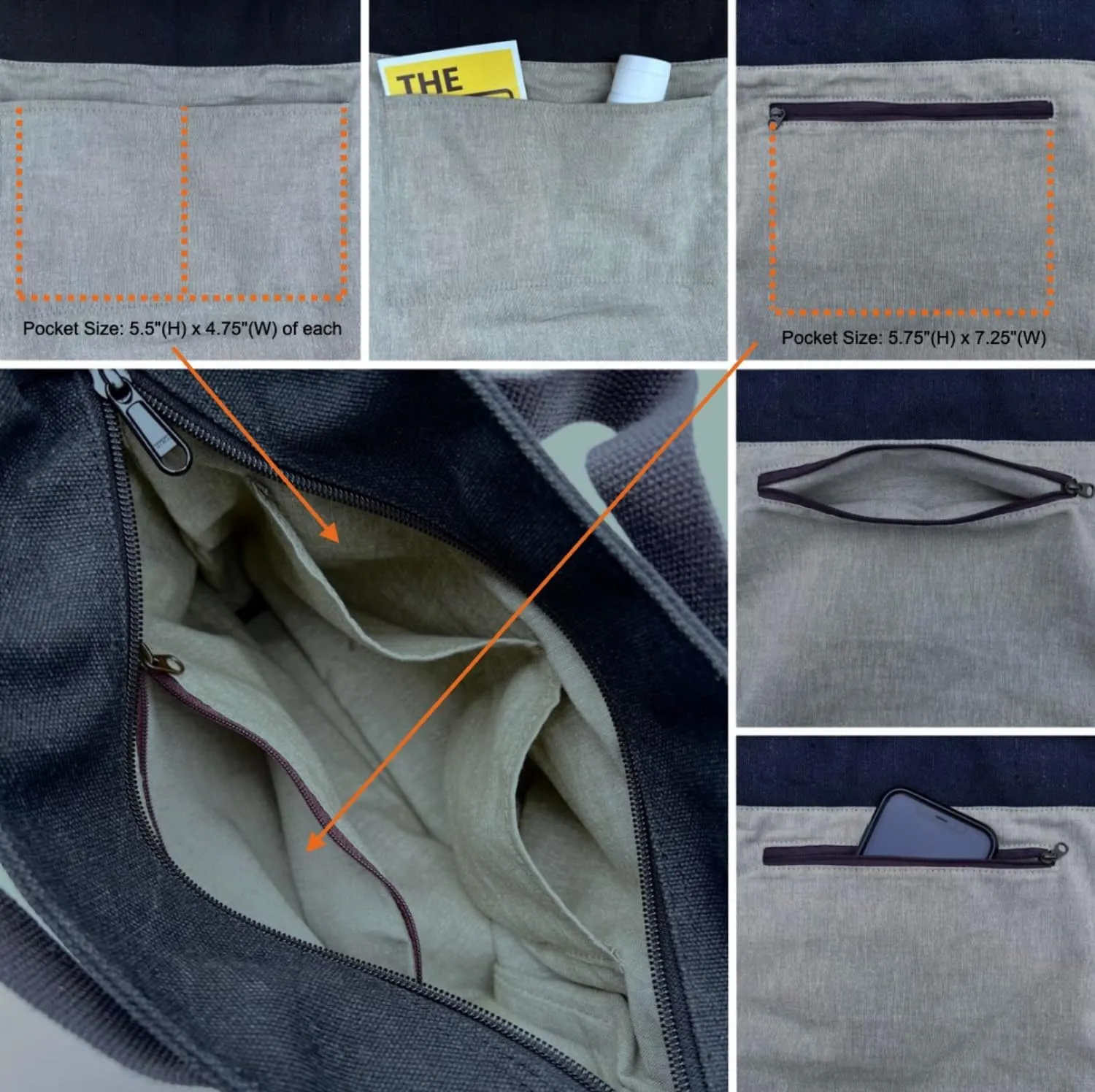 DuraStyle Canvas Crossbody Bag, Messenger, Hobo, Versatile, Zipper at Opening