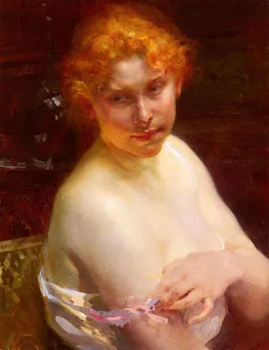 EAGBJTPTM Famous Hd Canvas Art Classic Pictures Portrait D'une Jeune Femme by Paul Albert Besnard Graffiti Pictures for Home Decor 60x90cm