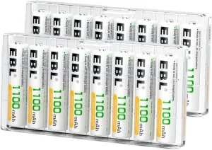 EBL Rechargeable AAA Batteries (16-Counts) Ready2Charge 1100mAh Ni-MH Battery