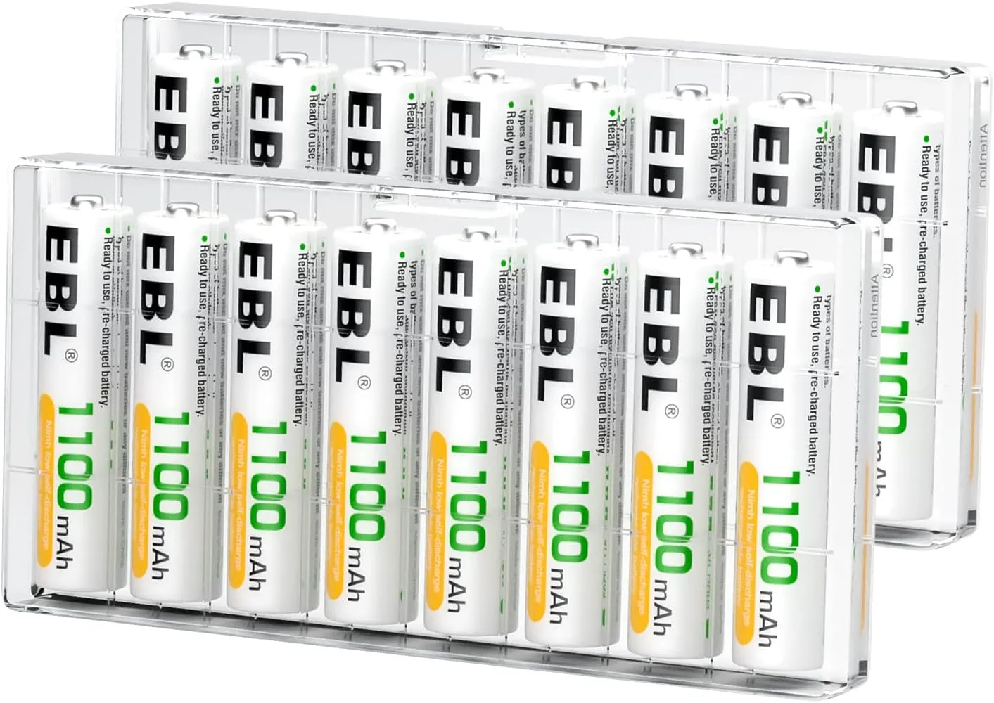 EBL Rechargeable AAA Batteries (16-Counts) Ready2Charge 1100mAh Ni-MH Battery