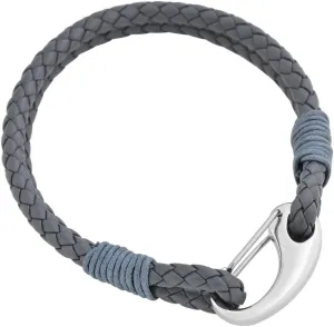 Edforce Braided Genuine Leather 2-Strand Cuff Bracelet with Stainless Steel Clasp