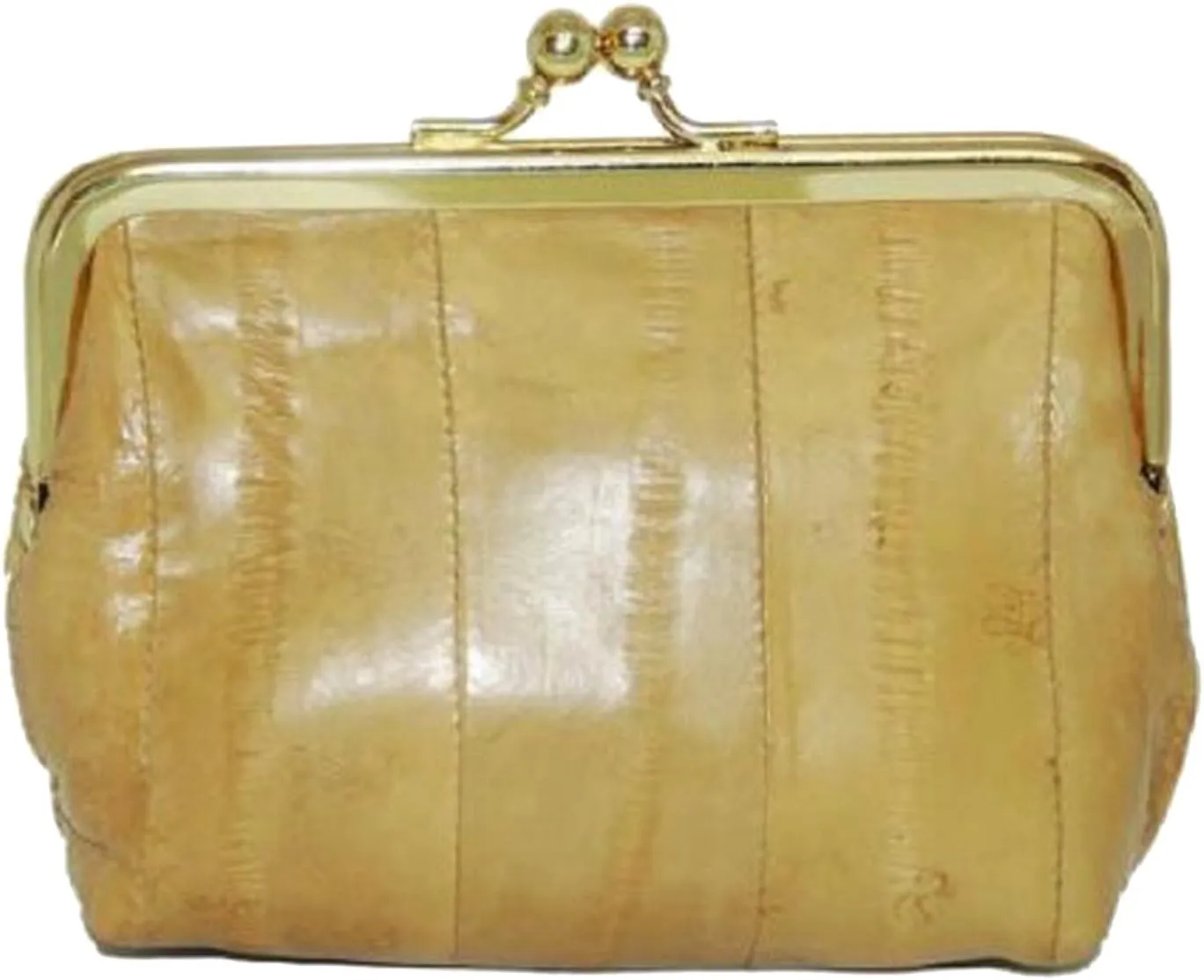 Eel skin Leather Coin Purse Snap Closure #E905