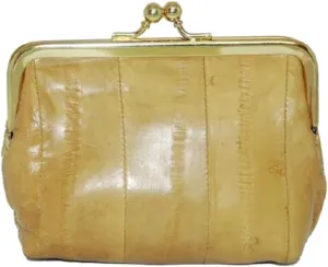 Eel skin Leather Coin Purse Snap Closure #E905