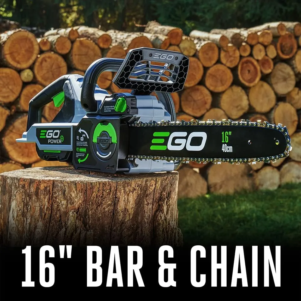 EGO POWER  Chain Saw, 16” Battery Powered Chainsaw, Electric Cordless, Includes 56V 4.0Ah Battery and Charger – CS1613