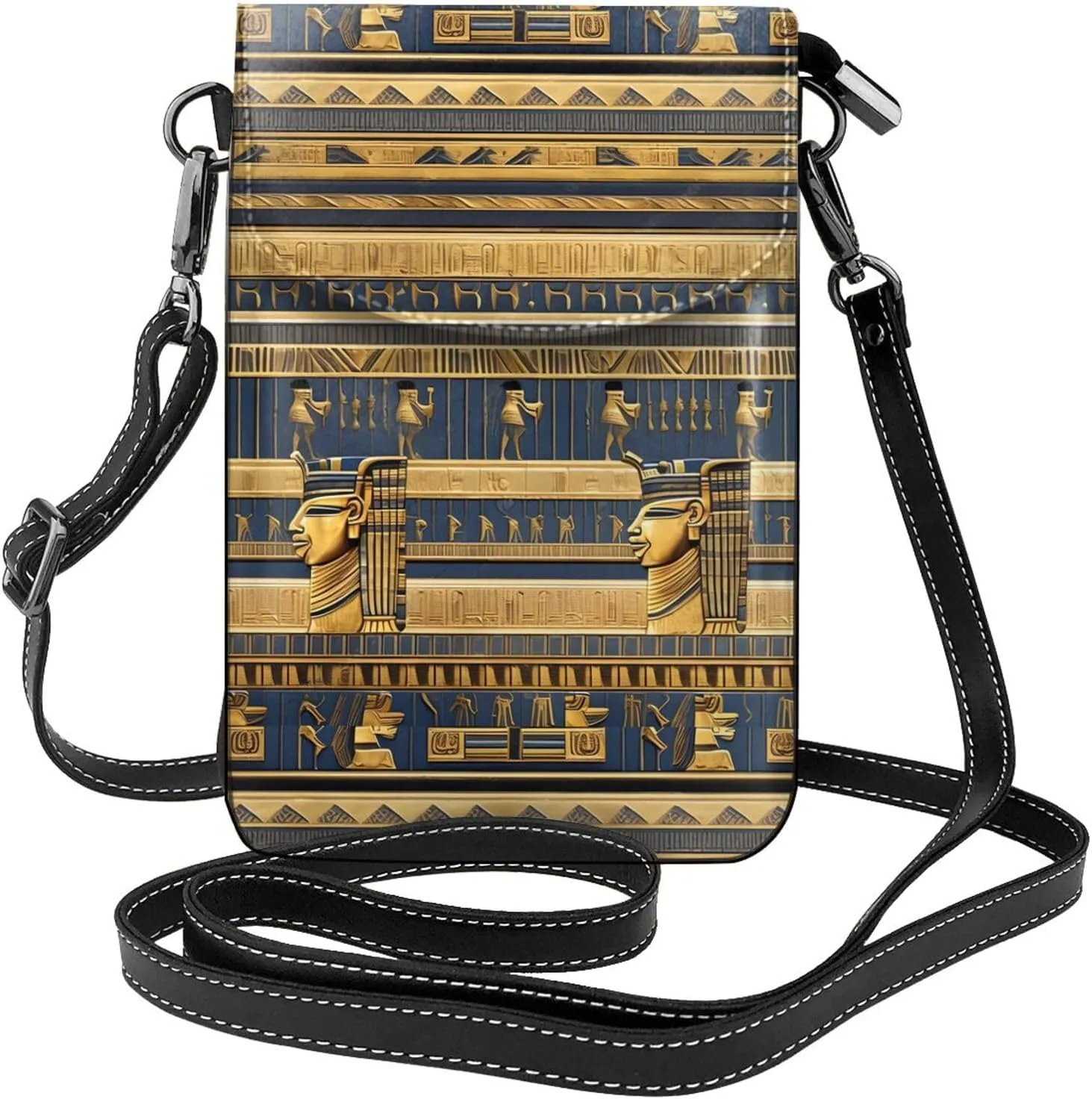 Egyptian Pharaonic Frescoes Women's crossbody bag, crossbody phone bag, tassel wallet with shoulder strap, best gift for women.