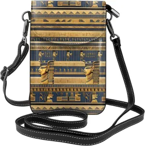 Egyptian Pharaonic Frescoes Women's crossbody bag, crossbody phone bag, tassel wallet with shoulder strap, best gift for women.