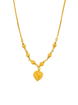 Elara Lattice Puffy Openwork Heart Necklace