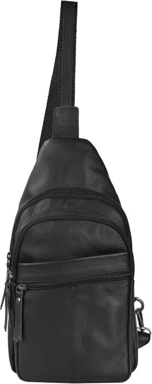 ELIZO Real Leather Sling Bag – Real Full Grain Leather – Unisex Genuine Leather Crossbody Bags for Women and Men