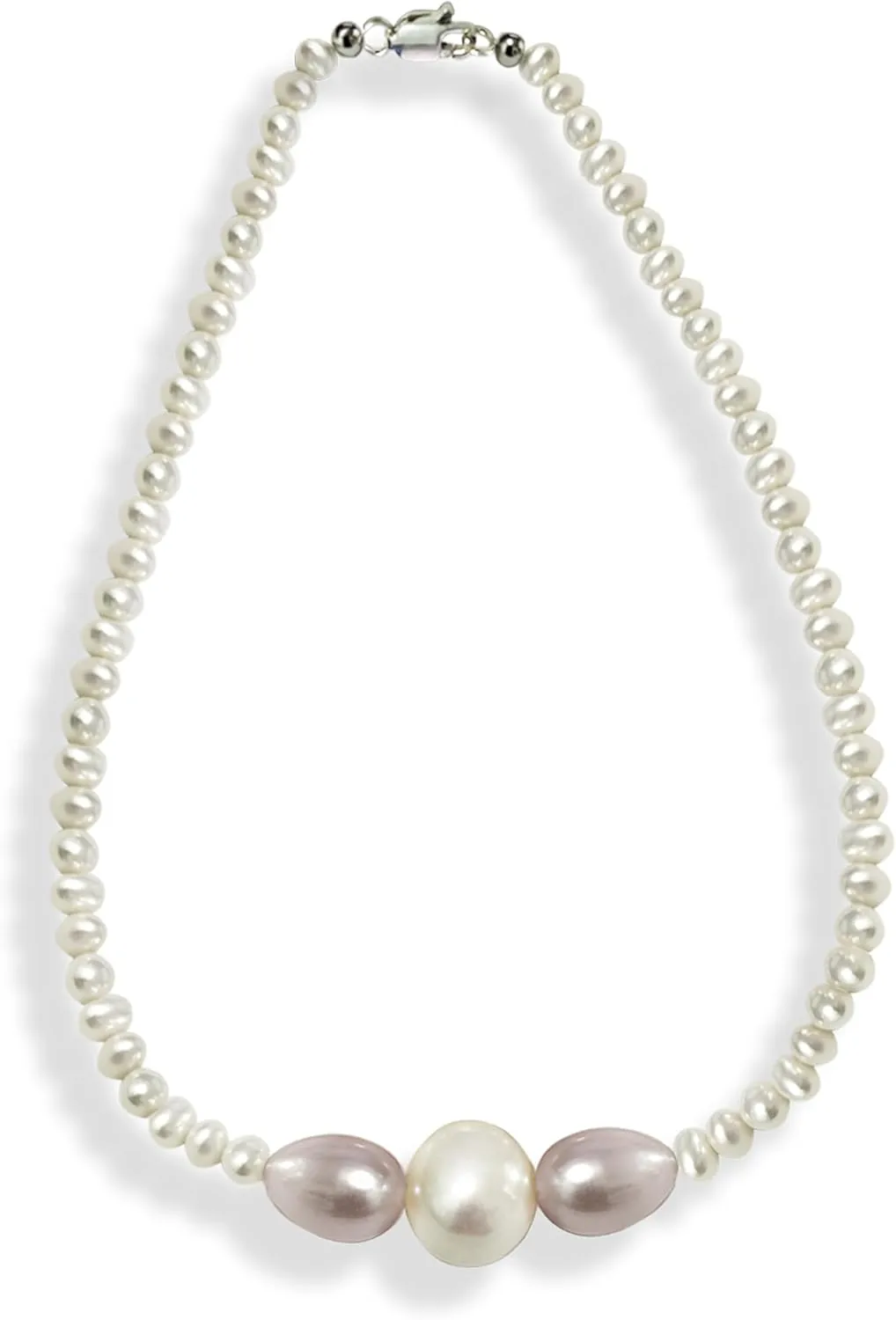 Epic Freshwater Pearl Chain Necklace - 3mm Pearls, 7mm Pink & Purple Rice Beads, 8mm Large Pearls - Trendy Women's String Necklace