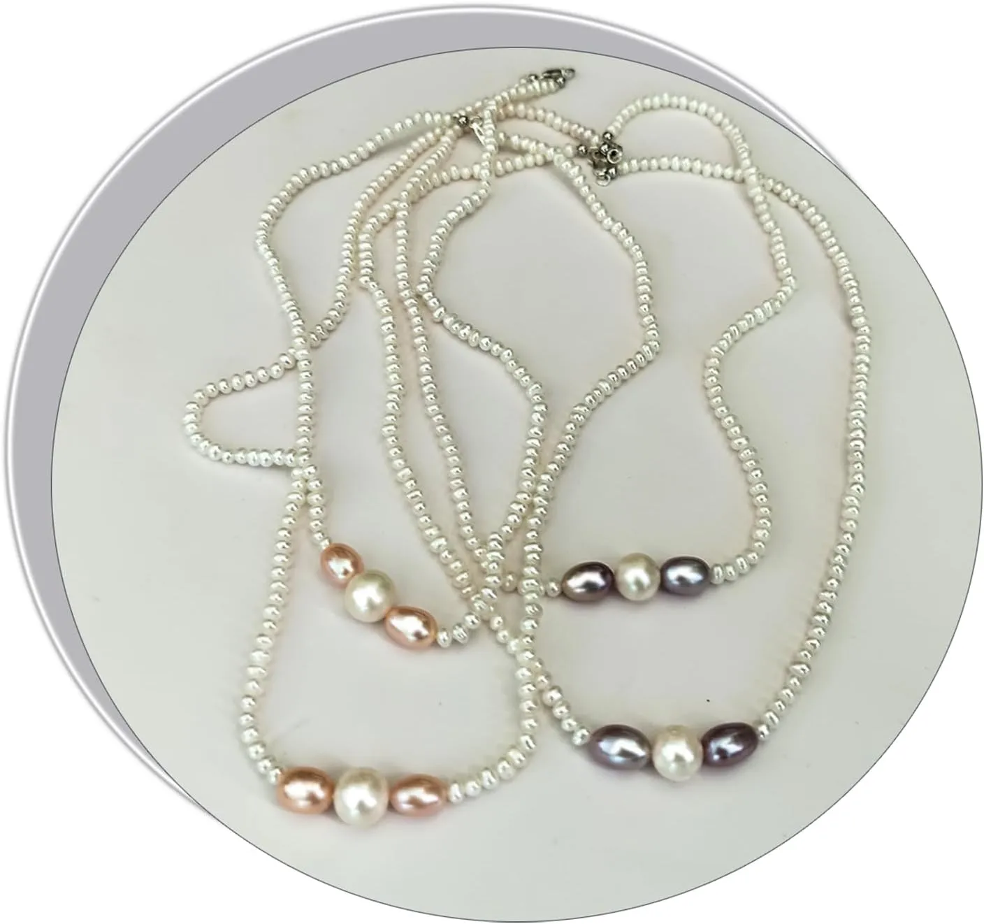 Epic Freshwater Pearl Chain Necklace - 3mm Pearls, 7mm Pink & Purple Rice Beads, 8mm Large Pearls - Trendy Women's String Necklace