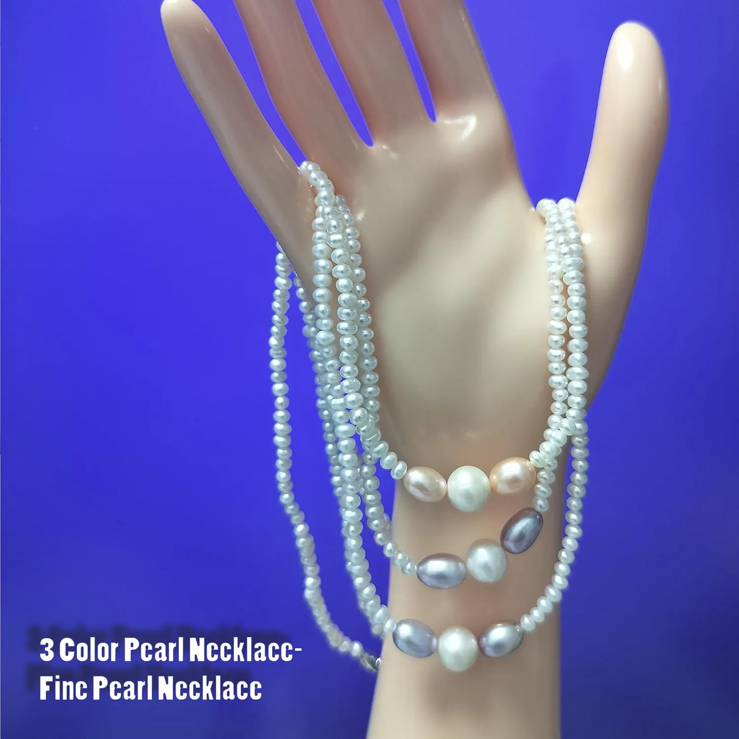 Epic Freshwater Pearl Chain Necklace - 3mm Pearls, 7mm Pink & Purple Rice Beads, 8mm Large Pearls - Trendy Women's String Necklace