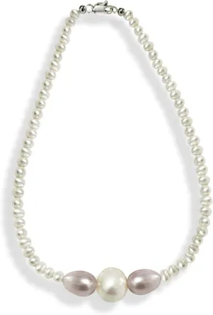 Epic Freshwater Pearl Chain Necklace - 3mm Pearls, 7mm Pink & Purple Rice Beads, 8mm Large Pearls - Trendy Women's String Necklace
