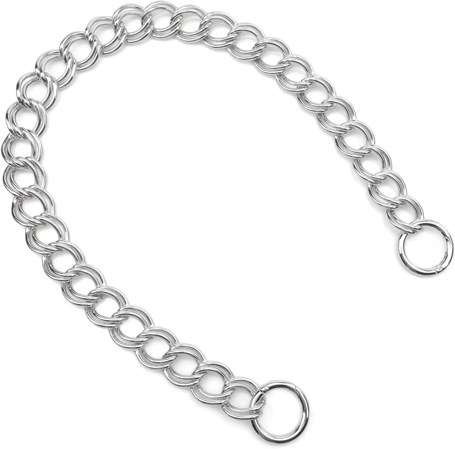 Errienpin Higher End of DIY Chunky Purse Chain Handles - Short Strap Replacement for Handbag or Shoulder Bags, 23.6 Inches Long(Silver）