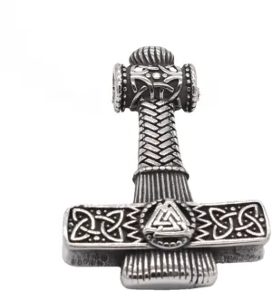 European and American Personality Vintage Viking Raytheon Hammer Men's Stainless Steel Pendant Necklace Chain