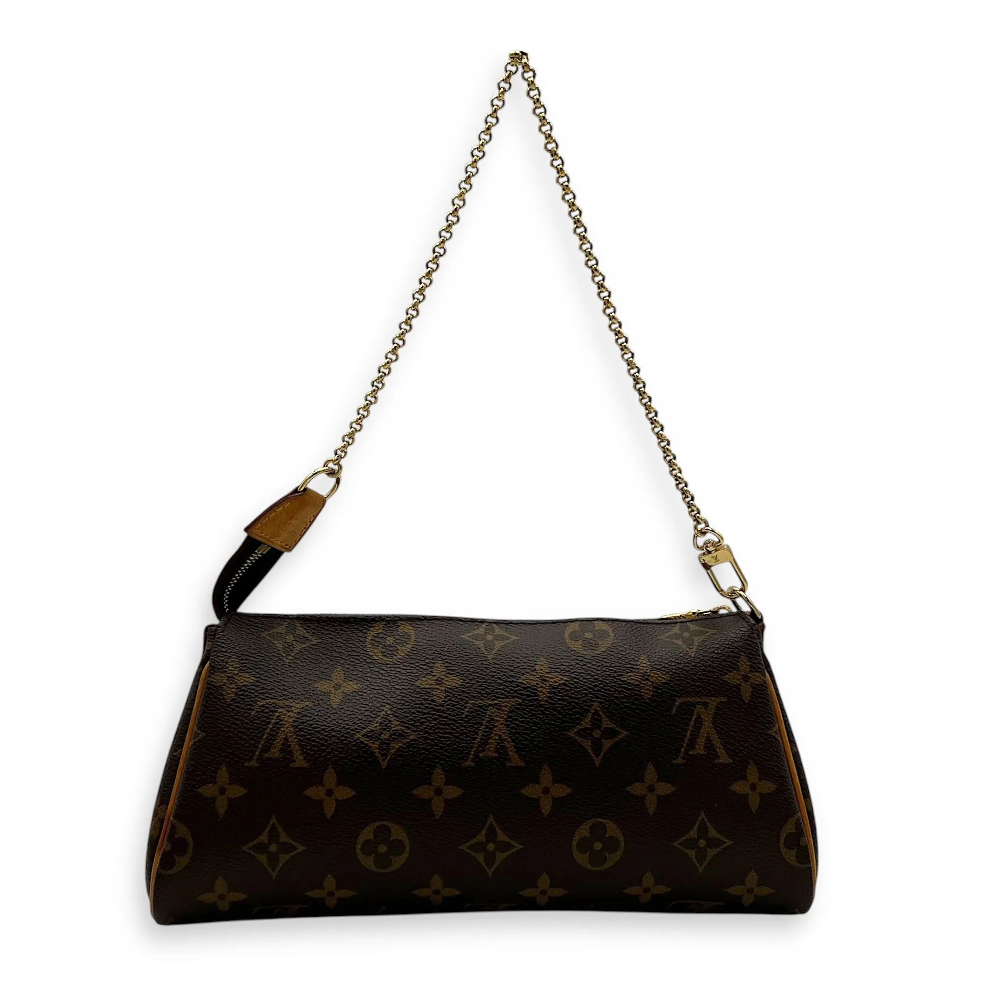 Eva Crossbody Bag Brown in Monogram Coated Canvas, Gold hardware