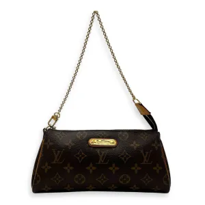 Eva Crossbody Bag Brown in Monogram Coated Canvas, Gold hardware