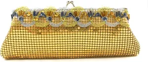 Evening Clutch Metal Mesh Purse Bag for Cocktail Party Prom Wedding Banquet