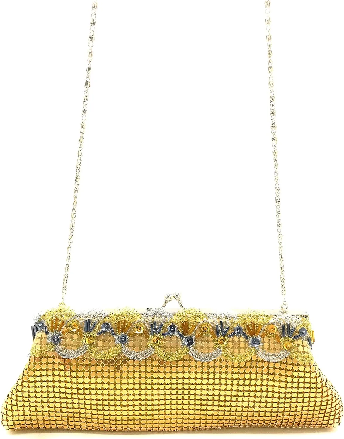 Evening Clutch Metal Mesh Purse Bag for Cocktail Party Prom Wedding Banquet