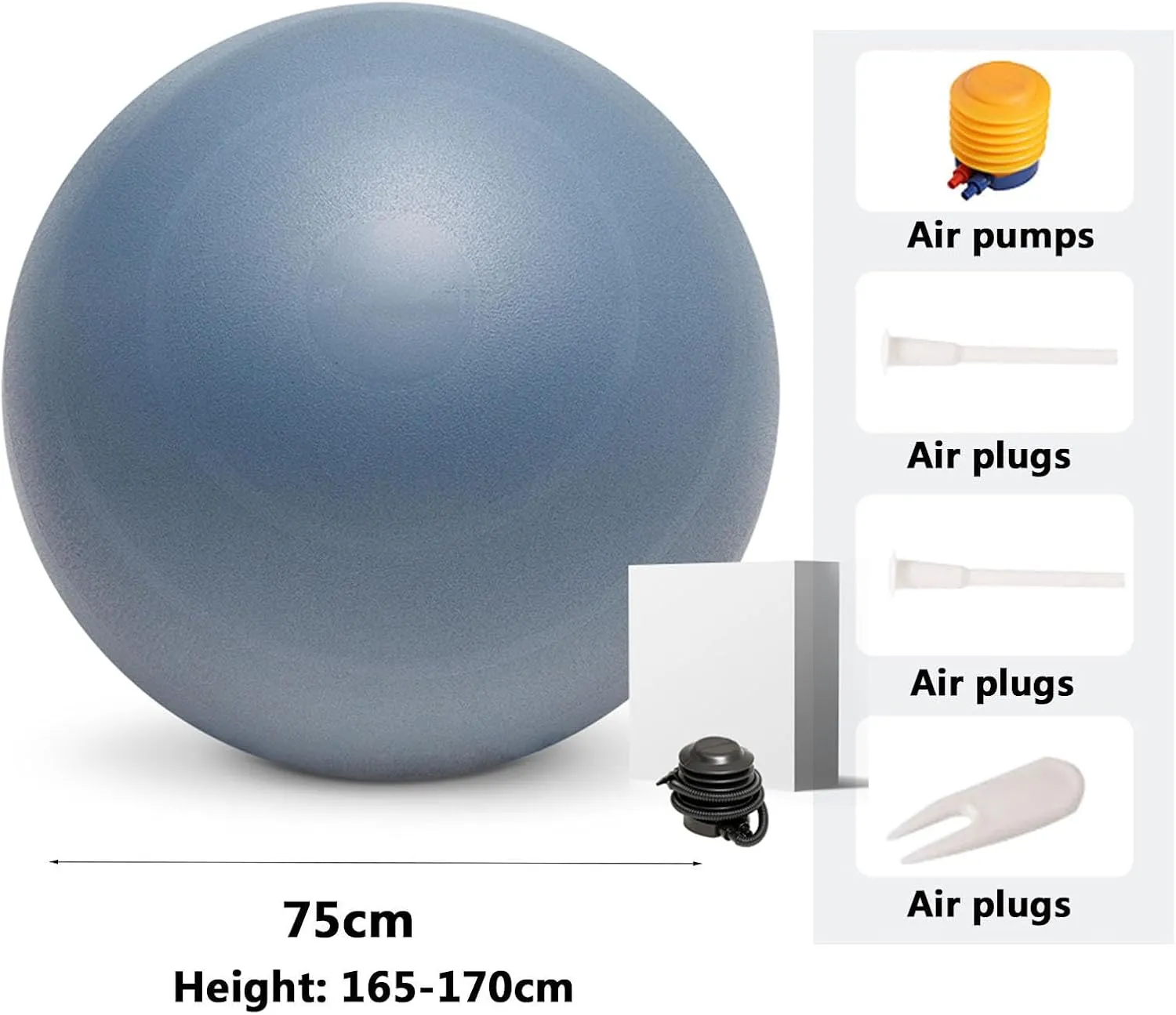 Exercise Ball, Anti-Burst & Non-Slip Yoga Ball Stability Ball Chair for- Pregnancy, Birthing Therapy Balance Workout at Home-Quick Pump Included and Pilates Small Ball