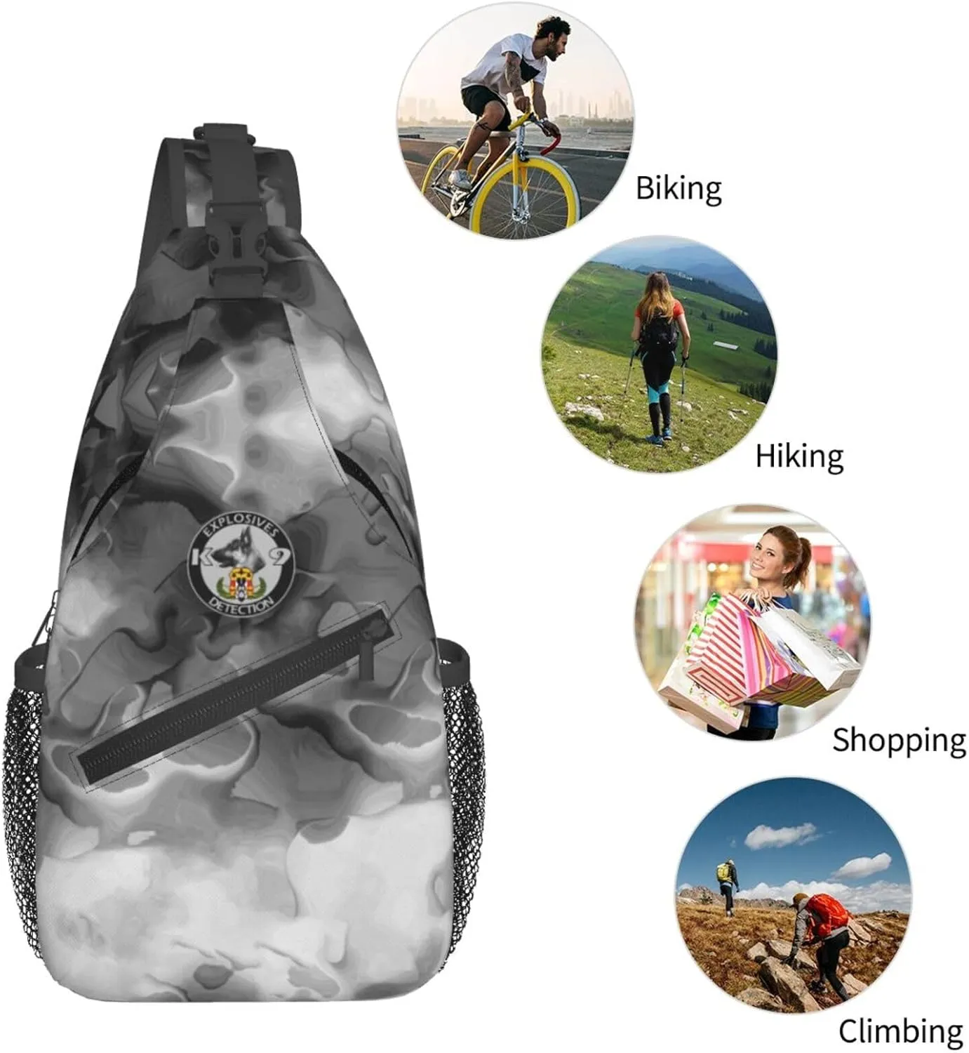 Explosives Detection K9 Sling Bag Crossbody Backpack Shoulder Casual Daypack Bag for Men Women