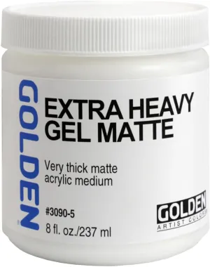 Extra Heavy Gel Matte by GOLDEN, 8 fl. oz. Jar, Professional Acrylic Gel Medium, Semi-Transparent