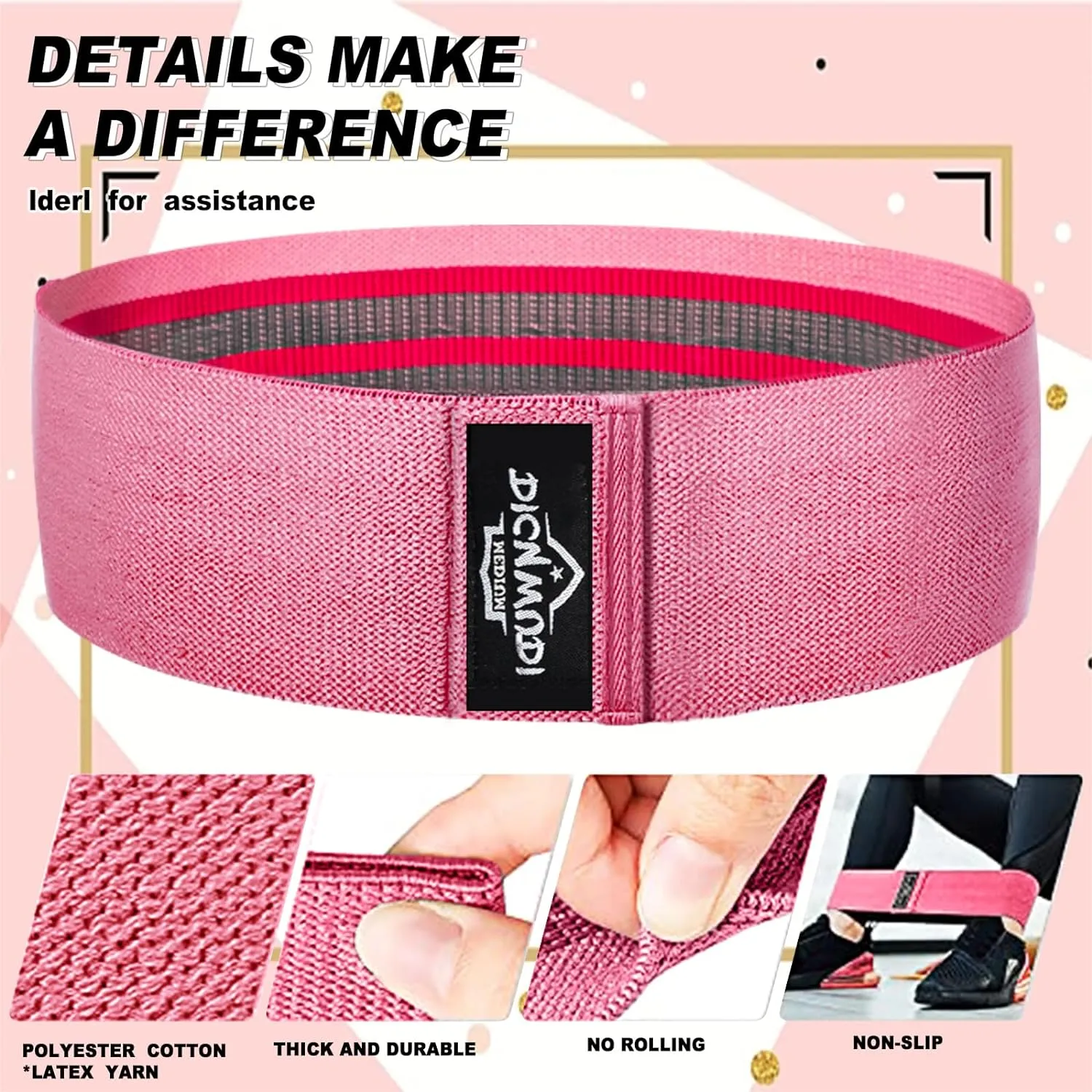 Fabric Resistance Bands for Working Out, 3Pack or 6Pack Non-Slip Exercise Bands for Women and Men, Fabric Booty Bands for Home, Exercise Fitness, Pilates, Stretching