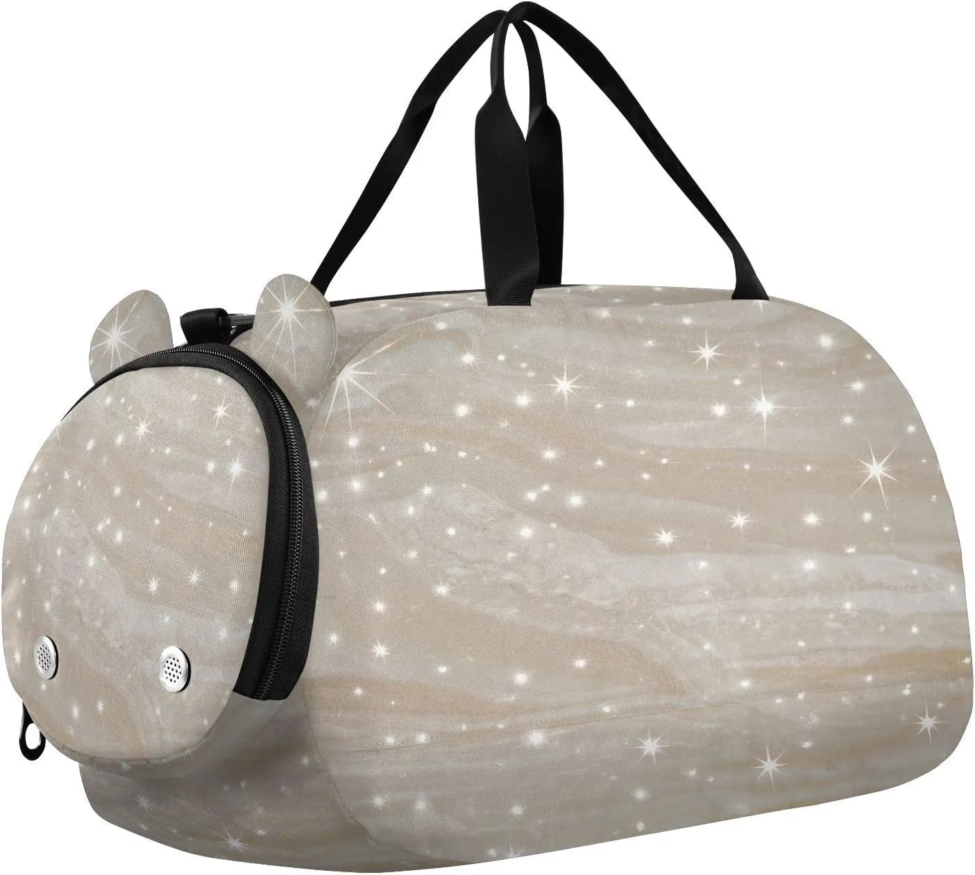 Fake Glitter Marble White Kids Duffel Bag with Shoes Compartment Lightweight Overnight Travel Weekender Tote for Boys and Girls bolsa para hombre