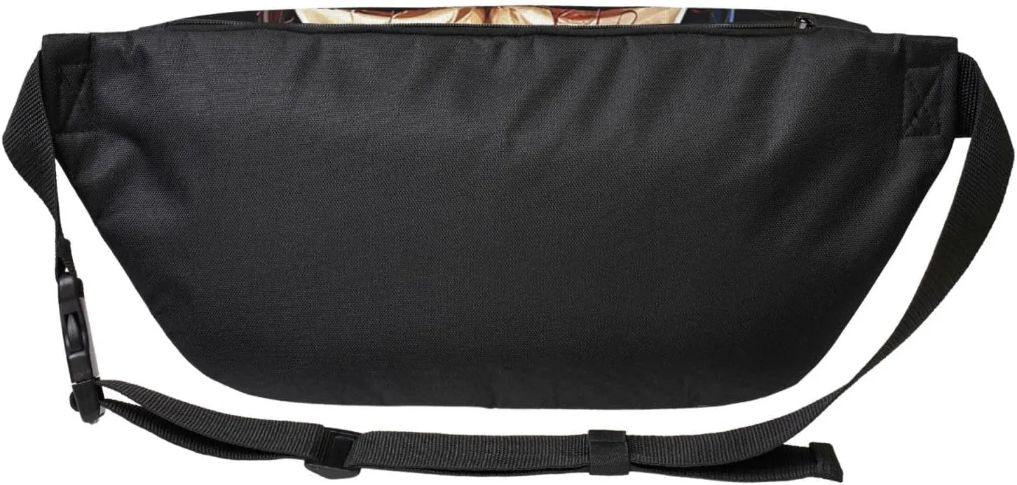 Fanny Pack for Women Men Waist Bag Waterproof Skull Rose-Red Belt Bag with Adjustable Strap