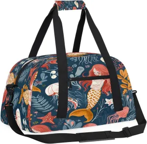 Fantasy Ocean Kids Overnighter Duffel Bags for Boys, Carry-On Size Sports Gym Bag with Front Zipper Pocket for School Practice or Overnight Travel Weekender Sleepover Tote Bag