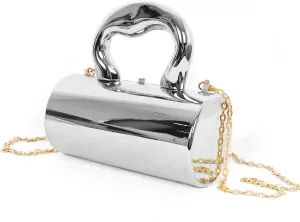 Fashion acrylic handbag, acrylic Y2K purse;black/silver/gold clutch purse for women