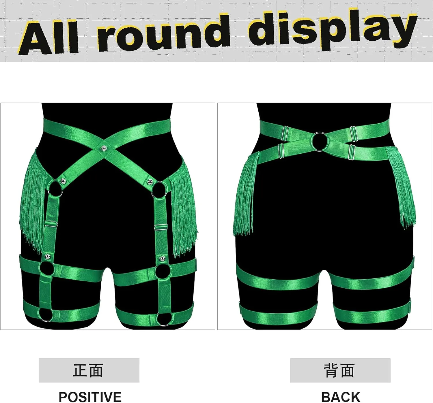 Fashion Lady Body Harness Punk Gothic Tassel Garter Belts Leg Strap Full Cage Halloween Rave Photography Dance